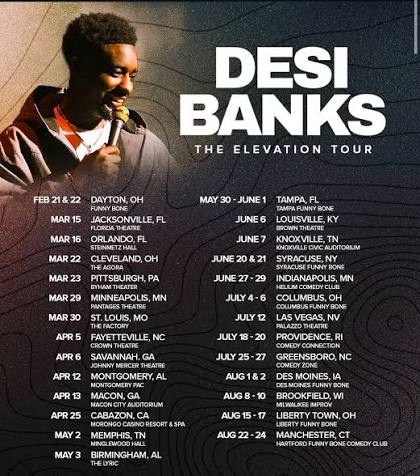 Desi Banks 2026 tour poster